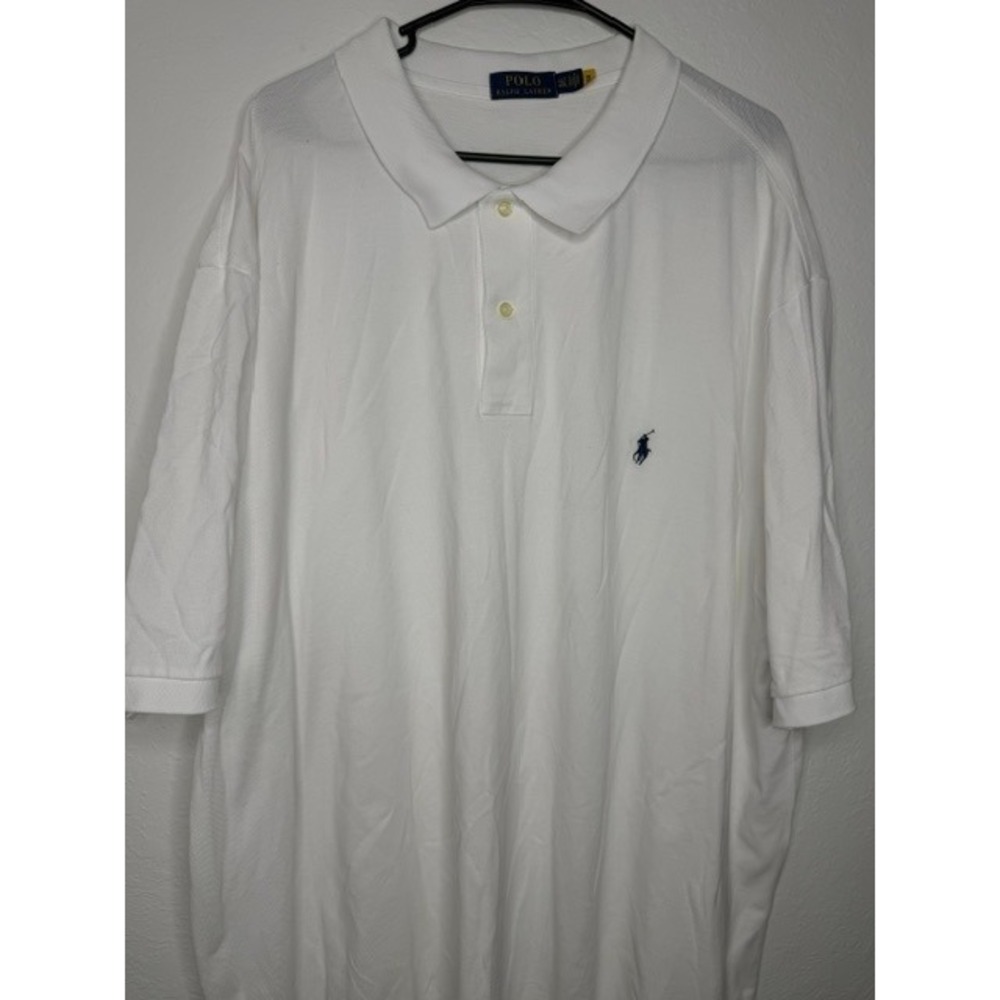 Polo Ralph Lauren Mens White Pique Short Sleeve Polo Shirt Size 4LT 4GL Tall